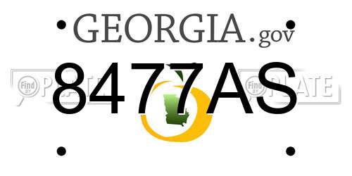 8477AS Georgia License Plate