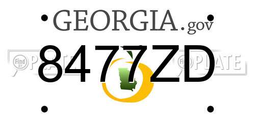 8477ZD Georgia License Plate