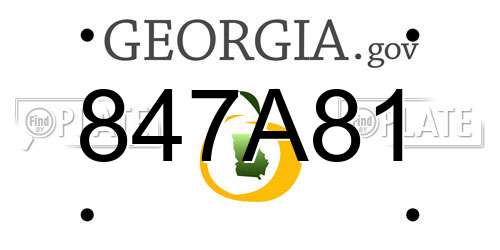 847A81 Georgia License Plate