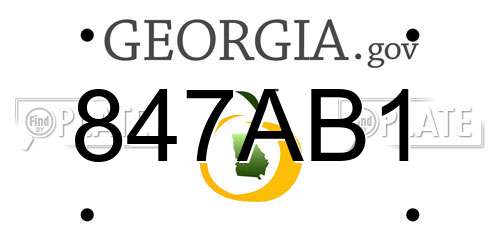 847AB1 Georgia License Plate