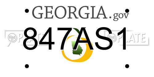 847AS1 Georgia License Plate