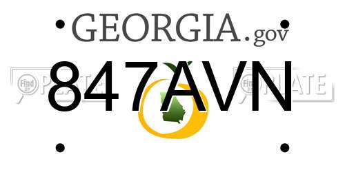 847AVN Georgia License Plate