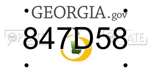 847D58 Georgia License Plate