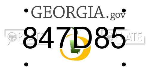 847D85 Georgia License Plate