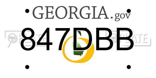 847DBB Georgia License Plate