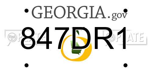 847DR1 Georgia License Plate