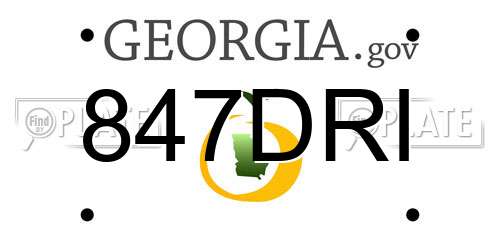 847DRI Georgia License Plate