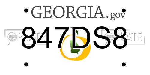 847DS8 Georgia License Plate