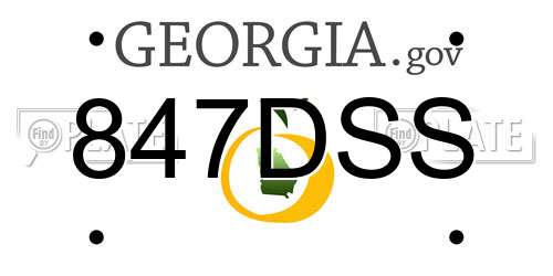 847DSS Georgia License Plate