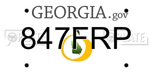847FRP Georgia License Plate
