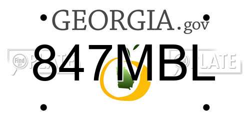 847MBL Georgia License Plate