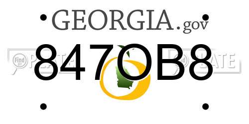 847OB8 Georgia License Plate