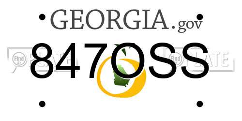 847OSS Georgia License Plate