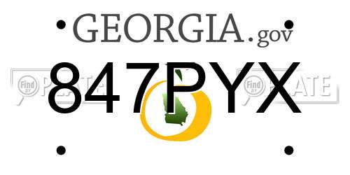 847PYX Georgia License Plate