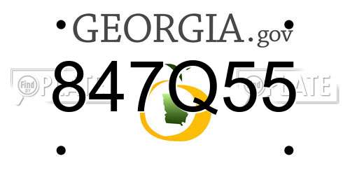 847Q55 Georgia License Plate