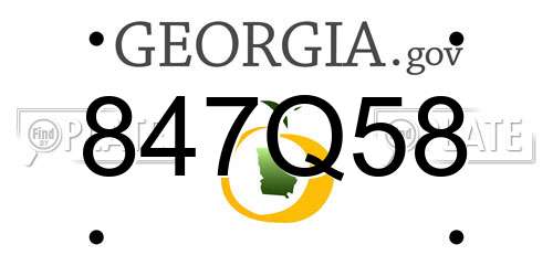 847Q58 Georgia License Plate