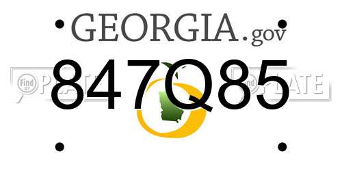 847Q85 Georgia License Plate