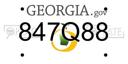 847Q88 Georgia License Plate