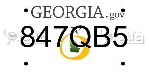 847QB5 Georgia License Plate