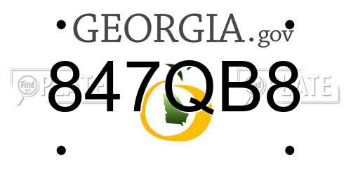 847QB8 Georgia License Plate