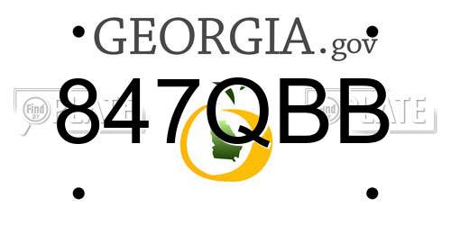 847QBB Georgia License Plate