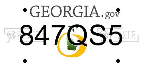 847QS5 Georgia License Plate