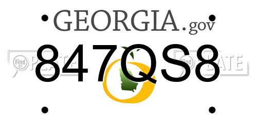 847QS8 Georgia License Plate