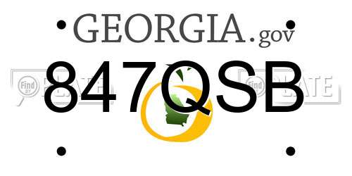 847QSB Georgia License Plate
