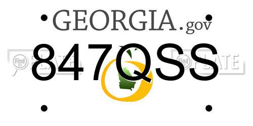 847QSS Georgia License Plate