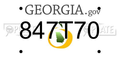 847T70 Georgia License Plate