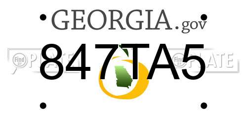 847TA5 Georgia License Plate