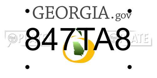 847TA8 Georgia License Plate