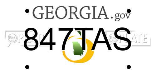 847TAS Georgia License Plate