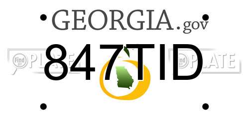 847TID Georgia License Plate
