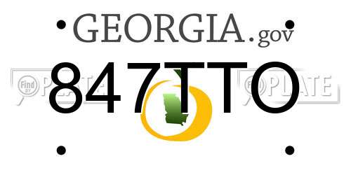 847TTO Georgia License Plate