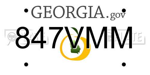 847VMM Georgia License Plate