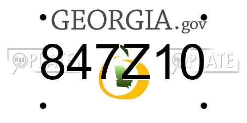 847Z10 Georgia License Plate