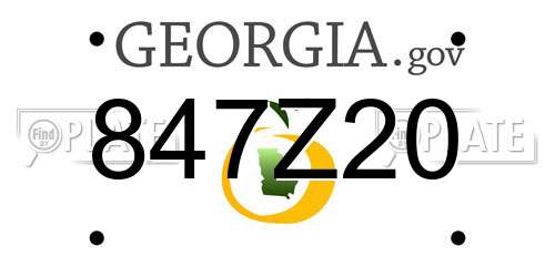 847Z20 Georgia License Plate