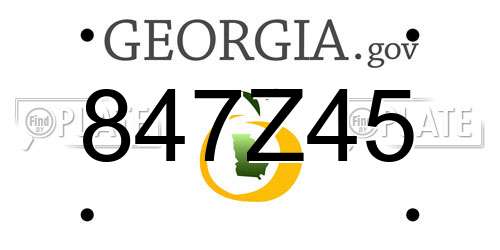 847Z45 Georgia License Plate
