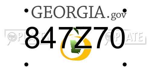 847Z70 Georgia License Plate