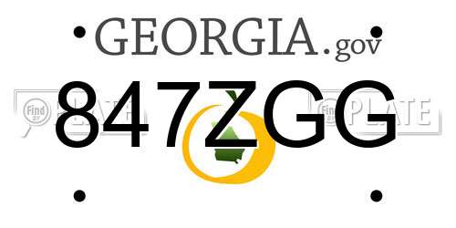 847ZGG Georgia License Plate