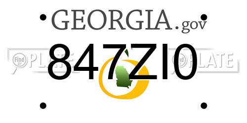 847ZI0 Georgia License Plate