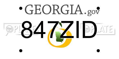 847ZID Georgia License Plate