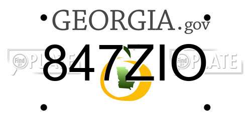 847ZIO Georgia License Plate