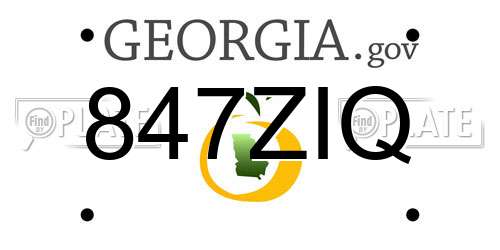 847ZIQ Georgia License Plate