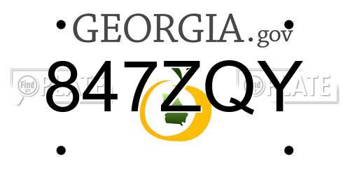 847ZQY Georgia License Plate