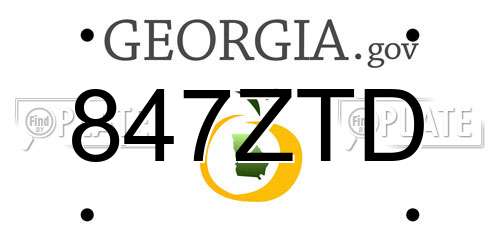 847ZTD Georgia License Plate