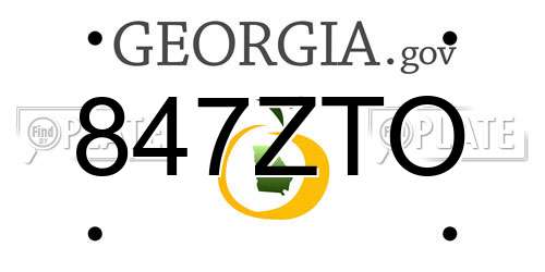847ZTO Georgia License Plate