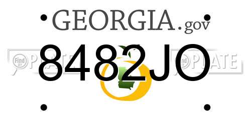 8482JO Georgia License Plate