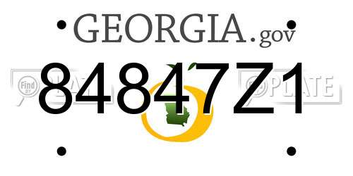 84847Z1 Georgia License Plate